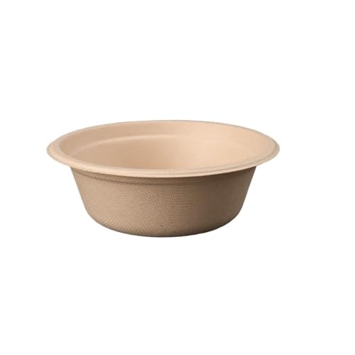 SVKVBNLNGK 20/40 Stück Einweg-Papierschalen aus natürlichem Zuckerrohrpapier, Suppenschalen, Desserts, Obstsalate, Lebensmittelbehälter, Party-Teller-Set Lunch-Box(Sugarcane pulp Bowl,20pcs) von SVKVBNLNGK