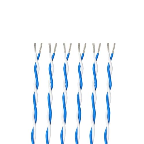 SVKVBNLNGK 2pins PTFE Draht FEP Isolierte 26 24 22 20 18 17 15 13AWG AFS200 DIY Twised Pair Elektronische Signal Kupfer Kabel Draht(Blue White,10 METERS_13WG (2.5MM2)) von SVKVBNLNGK