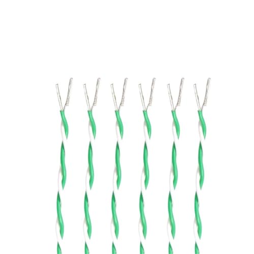 SVKVBNLNGK 2pins PTFE Draht FEP Isolierte 26 24 22 20 18 17 15 13AWG AFS200 DIY Twised Pair Elektronische Signal Kupfer Kabel Draht(White Green,10 METERS_22AWG (0.35MM2)) von SVKVBNLNGK