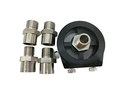 SVKVBNLNGK Ölfilter Sandwichplatte for Öldrucksensor Öltemperatur Sender for 5werten Edelstahl-Anschlüsse Adapter Ölkühler von SVKVBNLNGK
