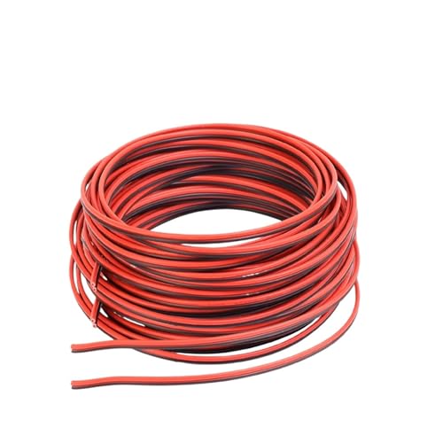 SVKVBNLNGK Universelles 2P-Verlängerungskabel, 5/10/20 m, verzinntes Kupfer-PVC-Kabel for Haushaltsgeräte, Beleuchtung, elektrische Verkabelung, Kfz-Diebstahlsicherung Draht(2P 10m Red-Black) von SVKVBNLNGK