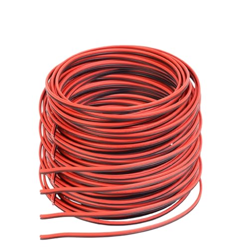 SVKVBNLNGK Universelles 2P-Verlängerungskabel, 5/10/20 m, verzinntes Kupfer-PVC-Kabel for Haushaltsgeräte, Beleuchtung, elektrische Verkabelung, Kfz-Diebstahlsicherung Draht(2P 20m Red-Black) von SVKVBNLNGK
