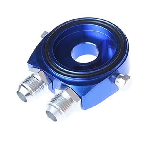 SVKVBNLNGK Universelles Aluminium AN10. Auto Ölfilterkühler Sandwich Platte Öladapter Rennzähler Modifikation Teile Temperatursensor Ölkühler(Blue) von SVKVBNLNGK