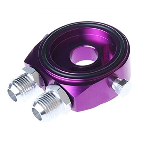 SVKVBNLNGK Universelles Aluminium AN10. Auto Ölfilterkühler Sandwich Platte Öladapter Rennzähler Modifikation Teile Temperatursensor Ölkühler(Purple) von SVKVBNLNGK
