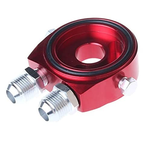 SVKVBNLNGK Universelles Aluminium AN10. Auto Ölfilterkühler Sandwich Platte Öladapter Rennzähler Modifikation Teile Temperatursensor Ölkühler(Red) von SVKVBNLNGK