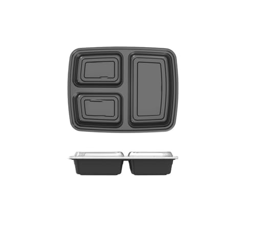 SVKVBNLNGK for Deckel, 3 Fächer, stabil, auslaufsicher, lebensmittelecht, mikrowellen- und gefriergeeignet, spülmaschinenfest, schwarz Lunch-Box SVKVBNLNGK for Deckel, 3 Fächer, stabil, auslaufsicher, lebensmittelecht, mikrowellen- und gefriergeeignet, spülmaschinenfest, schwarz Lunch-Box von SVKVBNLNGK