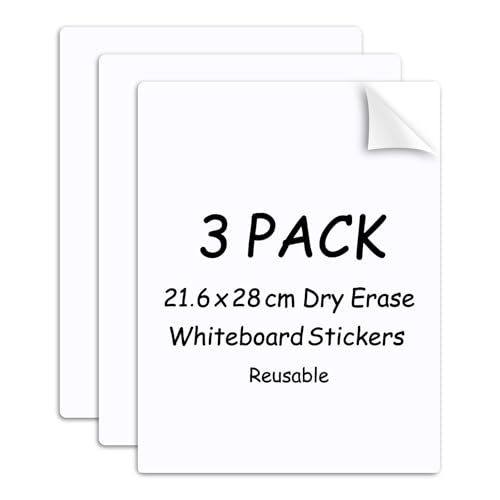 SVNOOC Mehrzweck-Aufkleber zum Abziehen und Aufkleben, trocken abwischbar, Wiederverwendbar Whiteboard-Aufkleber, zum Aufkleben an Wand, Schreibtisch, Kühlschrank, Tür, Spind (21.6x28 cm) von SVNOOC