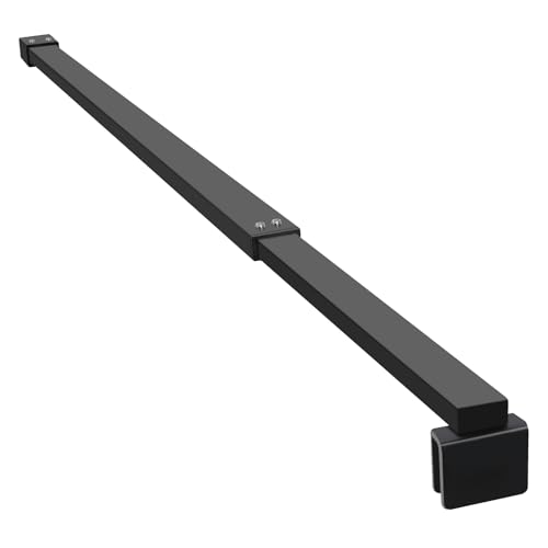 SVNR 70-120 cm Duschwand Halterung, Stabilisierungsstange Dusche für Glasdicke 8-10 mm, Edelstahl-Haltestange, Stabilisator für Duschwände und Begehbare Duschen, Mattschwarz, Quadratische Form von SVNR