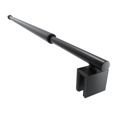 SVNR 70-120 cm Duschwand Halterung, Stabilisierungsstange Dusche für Glasdicke 8-10 mm, Edelstahl-Haltestange, Stabilisator für Duschwände und Begehbare Duschen, Mattschwarz, Runde Form von SVNR