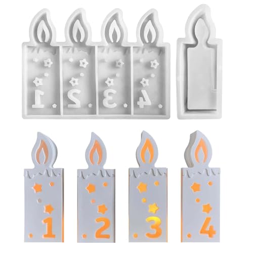 SVOCK 2pcs Silikonform Adventskranz 1-4, Silikonformen Gießformen Adventskranz, Gießform Adventskranz 1-4 für Kerzen, Gipsformen zum Gießen Weihnachten für Kerzen Aus Gips und Epoxidharz von SVOCK