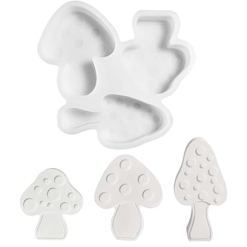 SVOCK 3 Stück Silikonformen Gießformen Herbst, Silikonform Pilz Halloween, Gipsformen zum Gießen Herbst Silikonform Pilze für Die Herstellung Von Gips und Kerzen von SVOCK