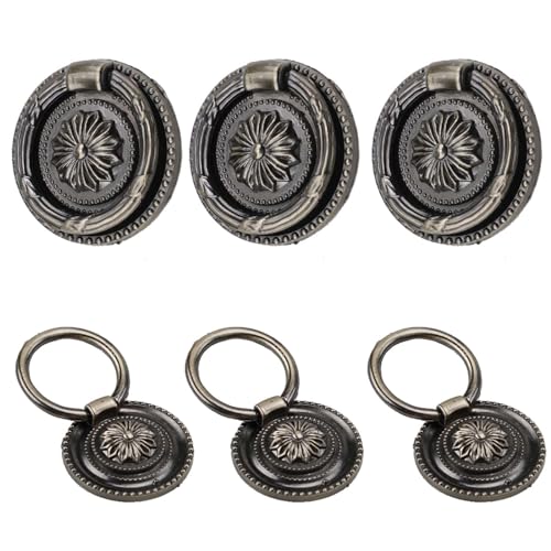 SVOCK 6pcs Schubladenknöpfe Vintage, Möbelknöpfe Vintage, Vintage Bronze Schrankknäufe Ziehgriff, Möbelknöpfe mit Schrauben Vintage Style Türgriffe für Schrank-Schubladen-Kleiderschrank von SVOCK