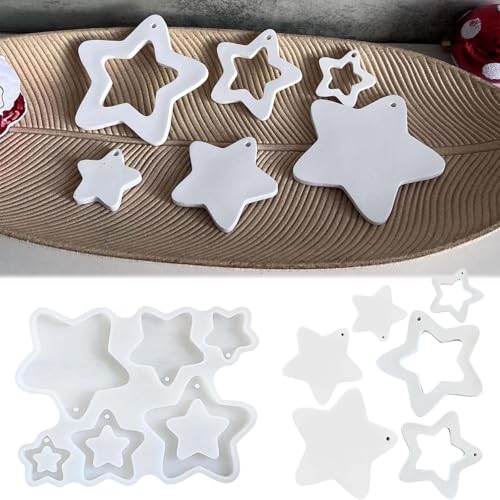SVOCK Silikonformen Gießformen Sterne, Sterne Silikonform Gießformen Silikon Weihnachten, Kerzen Silikonformen Weihnachten Sterne, Kerzen Selber Machen Silikonformen Weihnachten von SVOCK