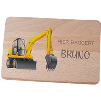 Frühstücksbrett Personalisiert Kinder Bagger Kindergeburtstag Taufe Babygeschenk Schulanfang von SVPrintDesign