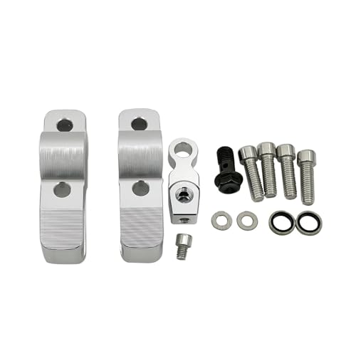SVTSTRQE Für CB650R CB1000R CRF1000L CRF1100L Lenker Riser Lenker Klemme Erhöhte Extend Adapter Motorrad-Lenker-Riser-Abstandshalter(Silber) von SVTSTRQE
