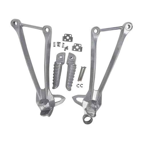 SVTSTRQE Motorrad Fußrasten Für K&awasaki Für Ninja ZX6R 2009-2024 ZX636 2013-2024 ZX10R 2008-2010 Motorrad Hinten Passagier Fußstütze Fuß Pegs Halterung(Silber) von SVTSTRQE