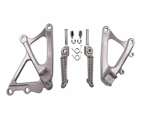 SVTSTRQE Motorrad Fußrasten Motorrad Vorder Fahrer Fußrasten Fußrasten Halterung Set Für Y&amaha YZF R1 YZFR1 2009-2014(Silber) von SVTSTRQE