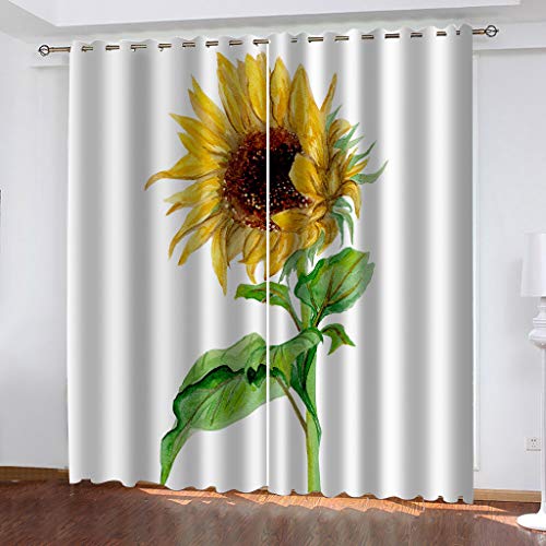 Gardinen Kinderzimmer Blickdichter Vorhang 200X214Cm 2 Stücke 3D Gemalte Sonnenblumen Muster Verdunklungsvorhänge Schlafzimmer Wohnzimmer Dekoration Ösenschal Kinder Thermovorhang Gardinen Kinderzimmer Blickdichter Vorhang 200X214Cm 2 Stücke 3D Gemalte Sonnenblumen Muster Verdunklungsvorhänge Schlafzimmer Wohnzimmer Dekoration Ösenschal Kinder Thermovorhang von SVTUSR