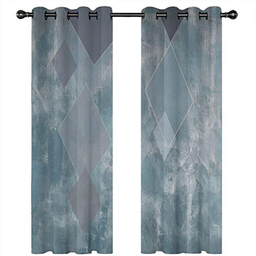 Gardinen Kinderzimmer Blickdichter Vorhang 264X214Cm 2 Stücke 3D Abstrakte Geometrische Kritzeleien Muster Verdunklungsvorhänge Schlafzimmer Wohnzimmer Dekoration Ösenschal Kinder Thermovorhang von SVTUSR