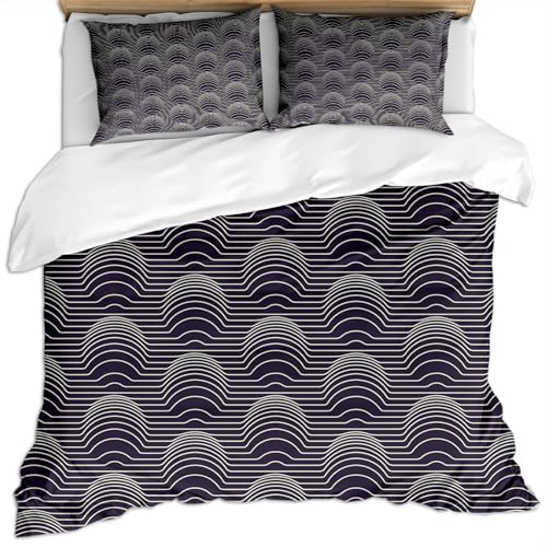 SVTUSR Bettwäsche Set 135X200 3 Teilig Mikrofaser Winter Bettbezug, 3D Moderne Mode Stil Abstrakte Kunst Graue Linien Druck Muster Bettbezüge Mit Reißverschluss Und 2 Kissenbezug 80X80Cm, Für Kinde SVTUSR Bettwäsche Set 135X200 3 Teilig Mikrofaser Winter Bettbezug, 3D Moderne Mode Stil Abstrakte Kunst Graue Linien Druck Muster Bettbezüge Mit Reißverschluss Und 2 Kissenbezug 80X80Cm, Für Kinde von SVTUSR