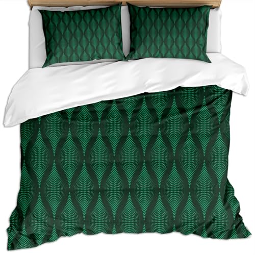 SVTUSR Bettwäsche Set 200X200 3 Teilig Mikrofaser Winter Bettbezug, 3D Moderne Mode Stil Abstrakte Kunst Grün Druck Muster Bettbezüge Mit Reißverschluss Und 2 Kissenbezug 80X80Cm, Für Kinder Und Er SVTUSR Bettwäsche Set 200X200 3 Teilig Mikrofaser Winter Bettbezug, 3D Moderne Mode Stil Abstrakte Kunst Grün Druck Muster Bettbezüge Mit Reißverschluss Und 2 Kissenbezug 80X80Cm, Für Kinder Und Er von SVTUSR