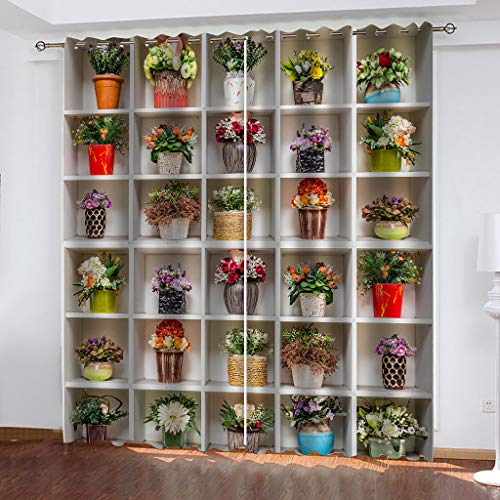SVTUSR Gardinen Schlafzimmer Wohnzimmer Verdunkelungsvorhang 3D Florale Bonsai-Drucke Muster Blickdicht Vorhänge Kinderzimmer Thermovorhang Mit Ösen 234X230Cm 2Er Set Fensterdekoration SVTUSR Gardinen Schlafzimmer Wohnzimmer Verdunkelungsvorhang 3D Florale Bonsai-Drucke Muster Blickdicht Vorhänge Kinderzimmer Thermovorhang Mit Ösen 234X230Cm 2Er Set Fensterdekoration von SVTUSR