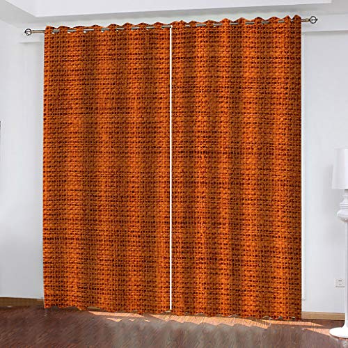 SVTUSR Gardinen Schlafzimmer Wohnzimmer Verdunkelungsvorhang 3D Orange Textur Kunst Muster Blickdicht Vorhänge Kinderzimmer Thermovorhang Mit Ösen 264X214Cm 2Er Set Fensterdekoration von SVTUSR