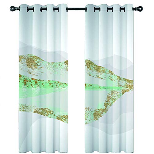 SVTUSR Verdunkelungsvorhänge 3D Abstrakte Goldene Berge Muster Ösen Vorhang 2Er Set 140X160Cm Verdunkelungsvorhang Blickdicht Fenstergardinen Kinderzimmer Schlafzimmer Wohnzimmer Thermovorhang von SVTUSR