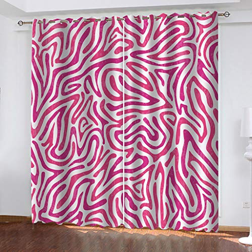 SVTUSR Verdunkelungsvorhänge 3D Abstraktes Rosa Linienmuster Muster Ösen Vorhang 2Er Set 280X260Cm Verdunkelungsvorhang Blickdicht Fenstergardinen Kinderzimmer Schlafzimmer Wohnzimmer Thermovorhang von SVTUSR