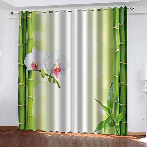 SVTUSR Verdunkelungsvorhänge 3D Blumen Grüner Bambus Muster Ösen Vorhang 2Er Set 140X160Cm Verdunkelungsvorhang Blickdicht Fenstergardinen Kinderzimmer Schlafzimmer Wohnzimmer Thermovorhang SVTUSR Verdunkelungsvorhänge 3D Blumen Grüner Bambus Muster Ösen Vorhang 2Er Set 140X160Cm Verdunkelungsvorhang Blickdicht Fenstergardinen Kinderzimmer Schlafzimmer Wohnzimmer Thermovorhang von SVTUSR