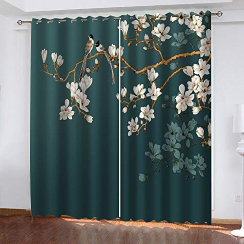 SVTUSR Verdunkelungsvorhänge 3D Blumen- Und Vogelkunst Muster Ösen Vorhang 2Er Set 234X230Cm Verdunkelungsvorhang Blickdicht Fenstergardinen Kinderzimmer Schlafzimmer Wohnzimmer Thermovorhang SVTUSR Verdunkelungsvorhänge 3D Blumen- Und Vogelkunst Muster Ösen Vorhang 2Er Set 234X230Cm Verdunkelungsvorhang Blickdicht Fenstergardinen Kinderzimmer Schlafzimmer Wohnzimmer Thermovorhang von SVTUSR
