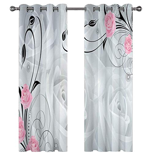 Vorhang Blickdicht Gardinen Kinderzimmer Schlafzimmer Verdunkelungsvorhang Vorhänge Wohnzimmer Thermovorhang Fensterdekoration 3D Abstrakte Graue Rose Muster Ösenschal 234X230Cm 2Er Set Vorhang Blickdicht Gardinen Kinderzimmer Schlafzimmer Verdunkelungsvorhang Vorhänge Wohnzimmer Thermovorhang Fensterdekoration 3D Abstrakte Graue Rose Muster Ösenschal 234X230Cm 2Er Set von SVTUSR