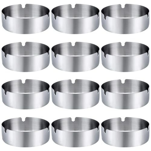 Edelstahl Aschenbecher, 12 Stück Runden Edelstahl Aschenbechern, 8cm Tischplatte Aschenbecher, Moderne Tischplatte Aschenbecher, für den Außen- und Heimgebrauch Edelstahl Aschenbecher, 12 Stück Runden Edelstahl Aschenbechern, 8cm Tischplatte Aschenbecher, Moderne Tischplatte Aschenbecher, für den Außen- und Heimgebrauch von SVUPUE