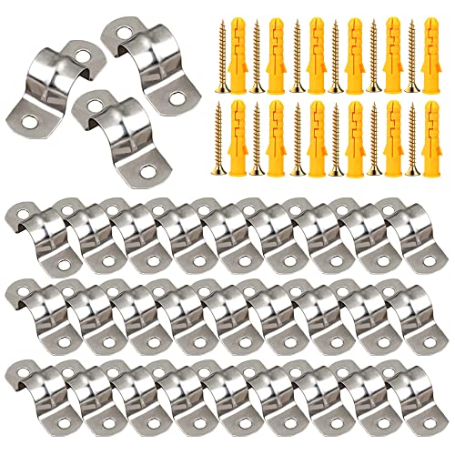 Rohrschelle, 30 Stück U-Rohrschellen, 20mm Rohrhalterung Edelstahl, Befestigungsschelle, Edelstahl Befestigungsschelle mit Schrauben von SVUPUE