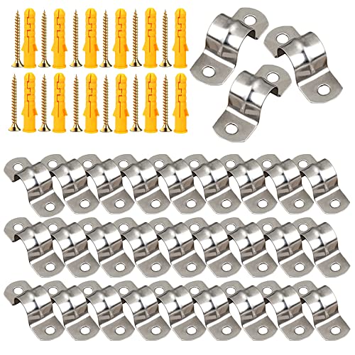 Rohrschelle, 30 Stück U-Rohrschellen, 25mm Rohrhalterung Edelstahl, Befestigungsschelle, Edelstahl Befestigungsschelle mit Schrauben von SVUPUE