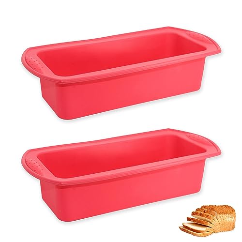 SVUPUE 2 Stück Backform Kasten, Brotbackformen Silikon, Rot, 26 x 13 x 6,5 cm, für Brot und Gebäck von SVUPUE