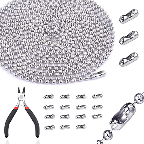 SVUPUE 15 Meter Kugelkette, 2,4mm Edelstahlkette, Gliederkette, mit 100 Passenden Anschlüssen und 1 Schmuckzange SVUPUE 15 Meter Kugelkette, 2,4mm Edelstahlkette, Gliederkette, mit 100 Passenden Anschlüssen und 1 Schmuckzange von SVUPUE