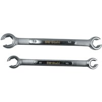 SW-Stahl 01450SB Bremsleitungsschlüssel-Set 2-teilig i Schraubenschlüssel i Schraubenschlüssel sechskant aus Chrom-Vanadium Stahl von SW STAHL