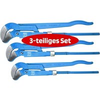 SW-Stahl 42250L Rohrzangen Satz 3-teilig I Rohrzange 1 Zoll, 1,5 Zoll und 2 Zoll I Rohrzange S Maul I Rohrzange groß I 335 mm, 420 mm und 525 mm I von SW-STAHL
