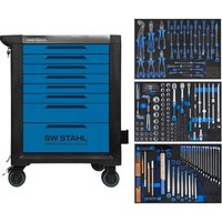 SW-Stahl Z3116 Profi Werkstattwagen TT801 blau I 8 Schubladen I 3 Schubladen gefüllt I 213 teilig I Werkstatt Rollwagen mit Werkzeug bestückt I SW-Stahl Z3116 Profi Werkstattwagen TT801 blau I 8 Schubladen I 3 Schubladen gefüllt I 213 teilig I Werkstatt Rollwagen mit Werkzeug bestückt I von SW-STAHL
