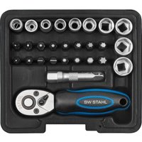 SW-Stahl S2143 Steckschlüsslsatz i 29-teilig i 1/4 Zoll i Werkzeugkoffer Industriequalität von SW STAHL