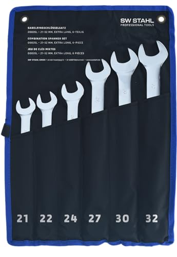 SW-Stahl 00835L Gabelringschlüsselsatz 21-32 mm, 6-teilig extra lang I Maulschlüssel-Set I Ringschraubenschlüssel I Doppel-Schraubenschlüssel I Ringmaulschlüssel SW-Stahl 00835L Gabelringschlüsselsatz 21-32 mm, 6-teilig extra lang I Maulschlüssel-Set I Ringschraubenschlüssel I Doppel-Schraubenschlüssel I Ringmaulschlüssel von SW-Stahl