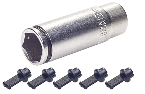 SW-Stahl 03120L Glühkerzensteckschlüssel 12 mm I Glühkerzensteckschlüssel Drucksensor Kompatibilität I Glühkerzensteckschlüssel 1/4 Zoll I Glühkerzensteckschlüssel Tiefzugriff von SW-Stahl