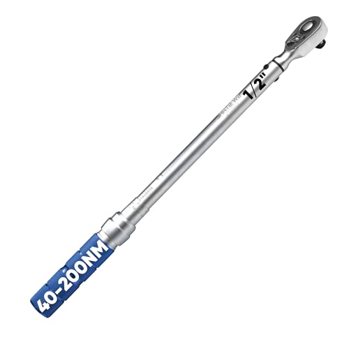 SW-Stahl 03807L Drehmomentschlüssel 1/2 Zoll 40-200 Nm I Antrieb Vierkant 1/2" I Ratsche Auto 1/2 I Knarre für Reifenwechsel von SW-Stahl