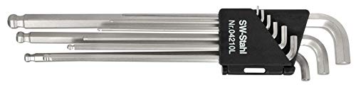 SW-Stahl 04210SB Winkelschlüsselsatz, Innensechskant, Kugelkopf, 1,5-10 mm, schmal, 9-teilig von SW-Stahl