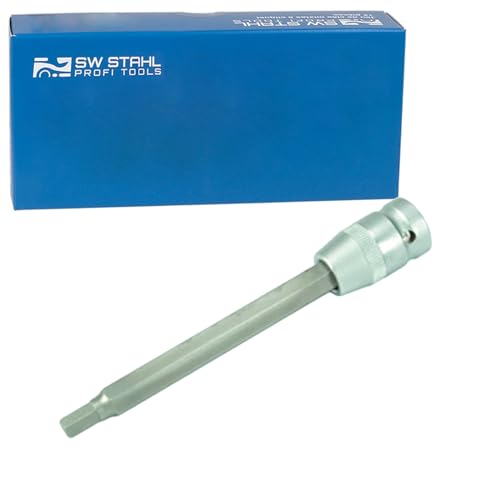 SW-Stahl 04900L-INB7 Schraubendreheinsatz, 1/2, Innensechskant, 7 x 140 mm I Langer SchraubendreheinsatzI I Auto Werkzeug Bit-Einsatz I Chrom-Vanadium Bit-Einsatz von SW-Stahl