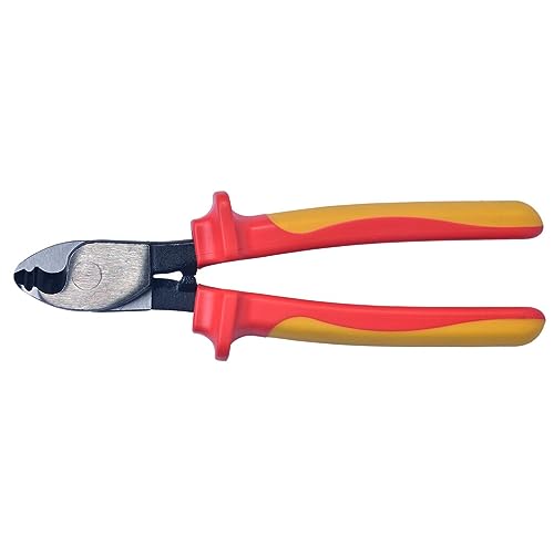 SW-Stahl 41912L VDE Kabelschere 200 mm I Kabelschere 1000V Werkzeug I nach DIN EN/IEC 60900 I 2-Komponenten-Griff Werkzeug Kabelschneider I Elektrikerschere für Reparatur und Elektroinstallation von SW-Stahl