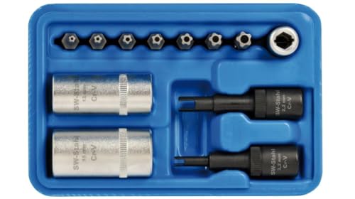 SW-Stahl 61719L Spezial-Steckschlüsselsatz 1/4 Zoll 12-teilig I für Klimaanlage I Nusskasten I Spezialeinsätze 8-kant von SW-Stahl