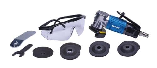 SW-Stahl S3294 Druckluft Winkelschleifer Satz I 16-teiliges Druckluftwerkzeug Set I 1/4 Zoll Druckluftstecker I 20.000 U/min I 9x Schruppscheiben ø 50mm I 5x Trennscheiben ø 50mm von SW-Stahl