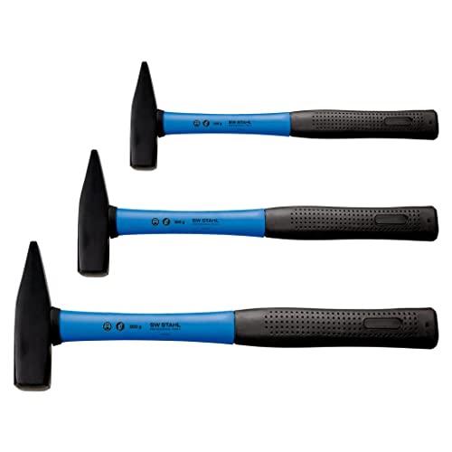 SW-Stahl 50430L Schlosserhammer Satz mit Fiberglas-Stiel 3-teilig I Hammer mit Gummigriff I Werkzeughammer mit Fiberglasstiel I Hammer 300g, 500g & 800g Kopfgewicht I Schlosserhammer Set SW-Stahl 50430L Schlosserhammer Satz mit Fiberglas-Stiel 3-teilig I Hammer mit Gummigriff I Werkzeughammer mit Fiberglasstiel I Hammer 300g, 500g & 800g Kopfgewicht I Schlosserhammer Set von SW-Stahl